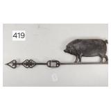 Tin Embossed PIg Weathervane Directional