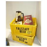 2 PLASTIC FALSTAFF BEER CRATES, FALSTAFF