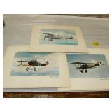 3 BIPLANE PRINTS