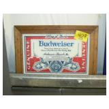 BUDWEISER FRAMED ADVERTISING BUDWEISER FRAMED ADVERTISING