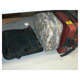 2 PIECES OF LUGGAGE, GARMENT BAG