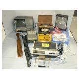 MOVIE VIEWER, DESK CLOCK, STORAGE BOXES, CASSETTE MOVIE VIEWER, DESK CLOCK, STORAGE BOXES, CASSETTE