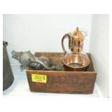 WOODEN BOX WITH COFFEE GRINDER, COFFEE CARAFE WOODEN BOX WITH COFFEE GRINDER, COFFEE CARAFE