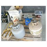 PALLET WITH 2 PROPANE TANKS, ELECTRICAL WIRE,