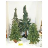 4 ARTIFICIAL SMALL CHRISTMAS TREES