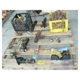 PALLET WITH CHAIN, HITCH RECEIVERS, TRAILER