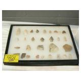 DISPLAY WITH ARROWHEADS AND ARTIFACTS