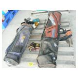 PALLET WITH 2 SETS OF GOLF CLUBS AND BAGS (PALLET