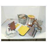 WORK GLOVES, VINTAGE ROLLER SKATES, HOURGLASS, WORK GLOVES, VINTAGE ROLLER SKATES, HOURGLASS,