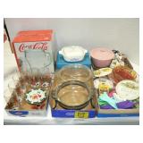 COKE BEVERAGE SET, NEW CORNINGWARE IN BOX,