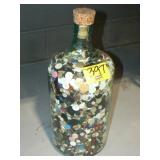 LARGE GLASS JAR FILLED WITH BUTTONS