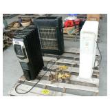 PALLET WITH 3 ELECTRIC HEATERS, OLD METAL TOY PALLET WITH 3 ELECTRIC HEATERS, OLD METAL TOY