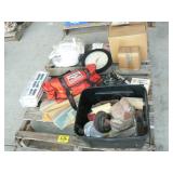 PALLET WITH WOVEN THROW, MARLBORO BAG, SANDPAPER, PALLET WITH WOVEN THROW, MARLBORO BAG, SANDPAPER,
