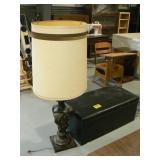 STORAGE TRUNK, LARGE TABLE LAMP