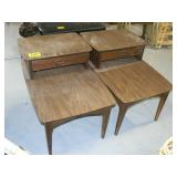 PAIR OF STEP-BACK END TABLES PAIR OF STEP-BACK END TABLES