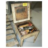 SHOESHINE STOOL AND SUPPLIES