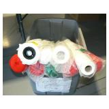 TOTE OF ROLLS OF TABLE COVERS