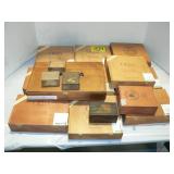 GROUP OF WOODEN CIGAR BOXES, SMALL WOODEN BOXES