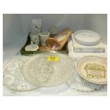 GLASS PLATTERS, APPLE PIE PLATE, MIKASA DISH,