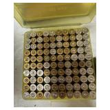(4) BOX AMMO VASES WITH ONCE FIRED. 38 SPL BRASS