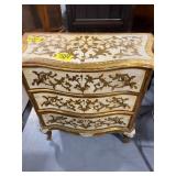 GOLD PAINTED WOOD CHEST OF DRAWERS