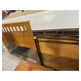 62' LONG HEADBOARD, PAIR OF FOLDING CARD TABLES