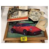 FRAMED CAR WALL ART, DRUM CORPS PATCHES, BLACK
