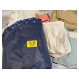 GROUP OF SOFT GOODS, SHEETS, INFLATABLE AIR