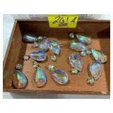 FLAT W/ SET OF IRIDESCENT GLASS PRISMS