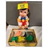PINOCCHIO BANK, TIN LITHO EASTER EGGS, VINTAGE