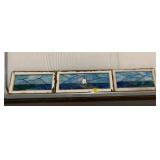 SET OF 3 AMAZING ANTIQUE STAINED GLASS WINDOW
