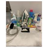IRON, GROUP OF CLEANING SUPPLIES