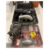 CRAFTSMAN SAW, CASE FULL OF HARDWARE OF ALL KINDS