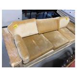 TAN VELVET STYLE UPHOLSTERED COUCH