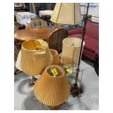LARGE GROUP OF LAMPS OF ALL KINDS, GLASS SHELF
