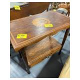 ORNATE INLAY ACCENT TABLE (GLUE SPOT ON TOP)