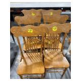 SET OF 6 CARVED WOOD KITCHEN CHAIRS