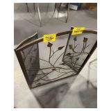 METAL LEAF THEMED FIREPLACE SCREEN