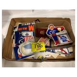 FLAT W/ NOVELTY BUMPER STICKERS, PABST STICKERS,