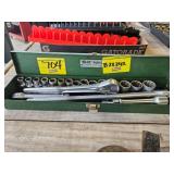 S&K BOX WITH CRAFTSMAN SOCKETS AND RATCHET