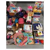 PALLET W/ CHILDREN'S BOOKS, KIDS BIKE HELMETS,