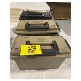 3 PLASTIC AMMO CANS