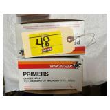 1 PARTIAL BOX LARGE PISTOL BRIMERS, 1 BOX OF