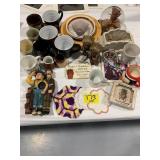COFFEE MUGS, NATIVE AMERICAN THEMED MIRROR,