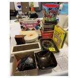 SEWING BOOKS, WALL CLOCK, DESK ORGANIZER, BOOKS