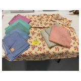 LARGE GROUP OF VINTAGE COLORFUL PATTERNED FABRIC