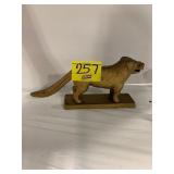 GOLD PAINTED CAST IRON DOG NUT CRACKER