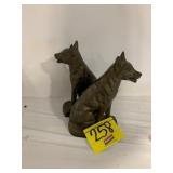 PAIR OF ANTIQUE METAL GERMAN SHEPARD? DOG