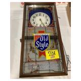 OLD STYLE BEER MIRROR CLOCK