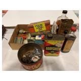 GROUP OF ANTIQUE ADVERTISING TINS OF ALL KINDS